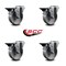 Service Caster 4'' Semi Steel Wheel Swivel Bolt Hole Caster Set with Posi Lock Brakes, 4PK SCC-BH20S415-SSR-PLB-4 - alternate 5